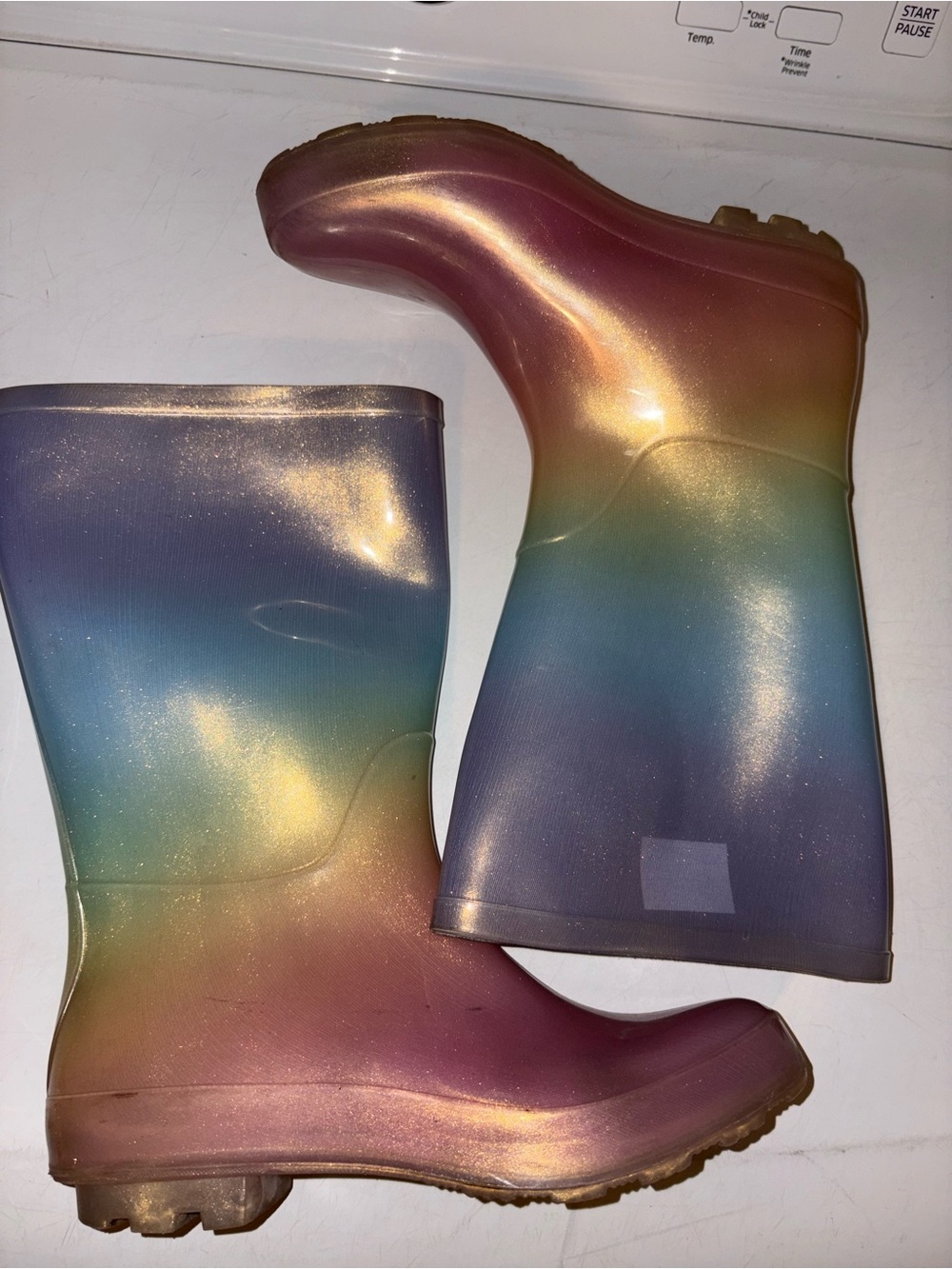 Target Womenโs Iridescent Multi-Color Rain Boots